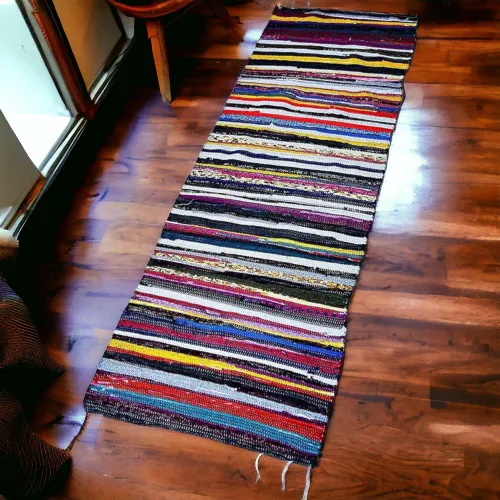 Handcrafted Egyptian Salad Kilim multicolor 70cm X 200cm | Design 1 | كليم سلطة المصري 