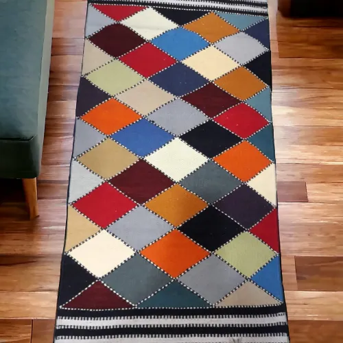 Genuine Oriental Wool Kilim 70 cm X 140 cm | Design 29 | السجاد الصوف المصري