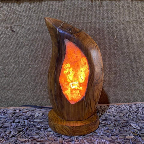 Rock Salt Led Lamps | Design 1 Flame | اباجورة الملح الصخري 